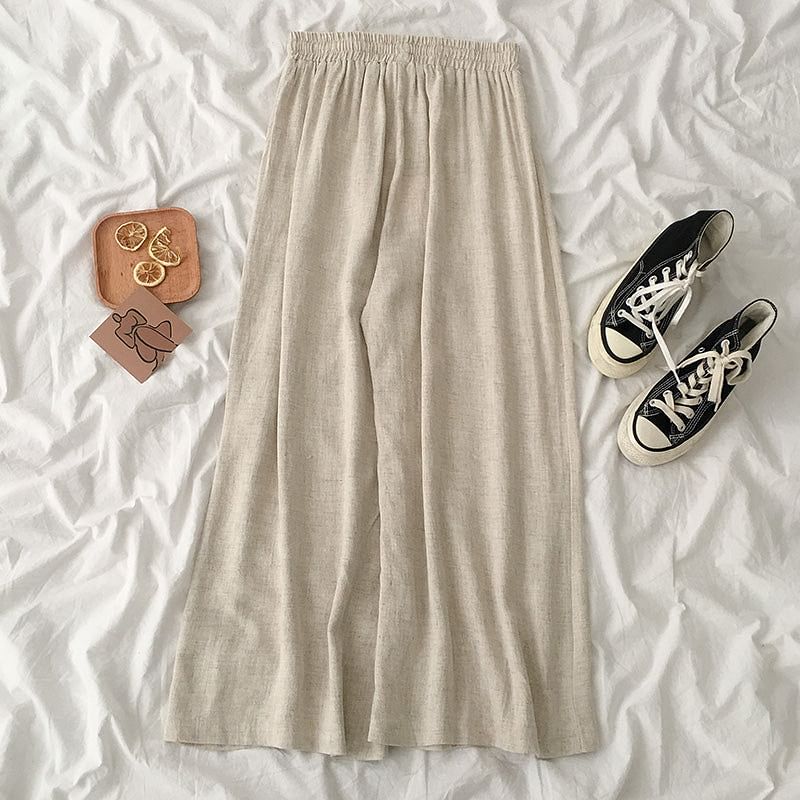 Wide leg slacks